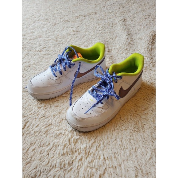 Nike Air Force 1 LV8 GS White Sneakers Leather DQ7767 100 SZ Boys 3 Y